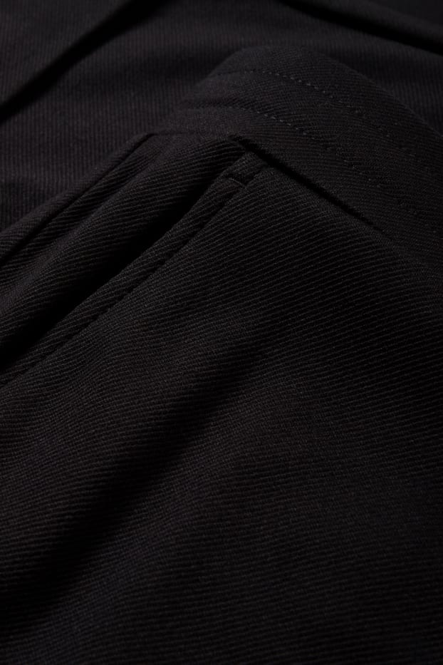 Damen - Stoffhose - Mid Waist - Tapered Fit - schwarz