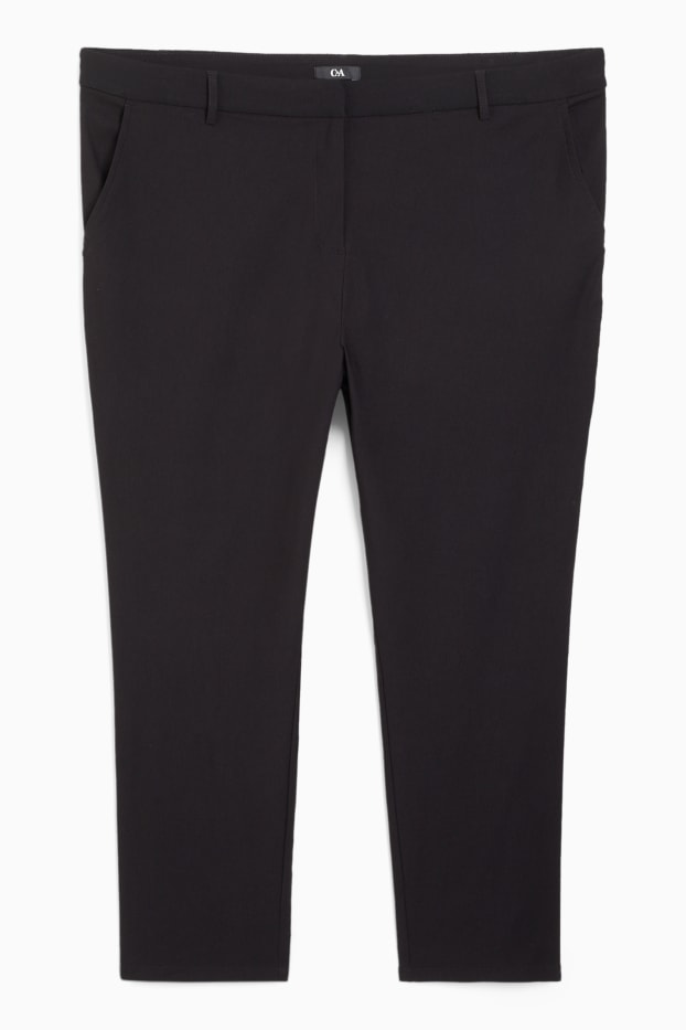 Femei - Pantaloni de stofă - talie medie - straight fit - negru