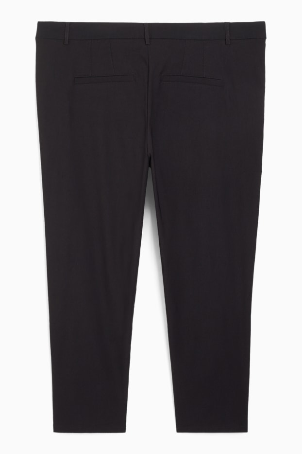 Femei - Pantaloni de stofă - talie medie - straight fit - negru