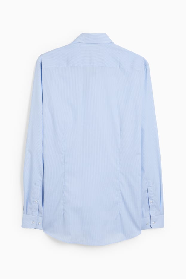 Home - Camisa formal - slim fit - cutaway - planxat fàcil - de ratlles - blau/blanc