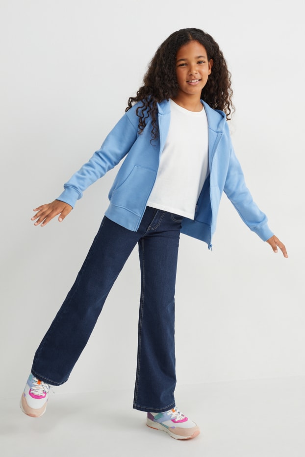 Kinderen: meisjes - Wide leg jeans - jeansdonkerblauw