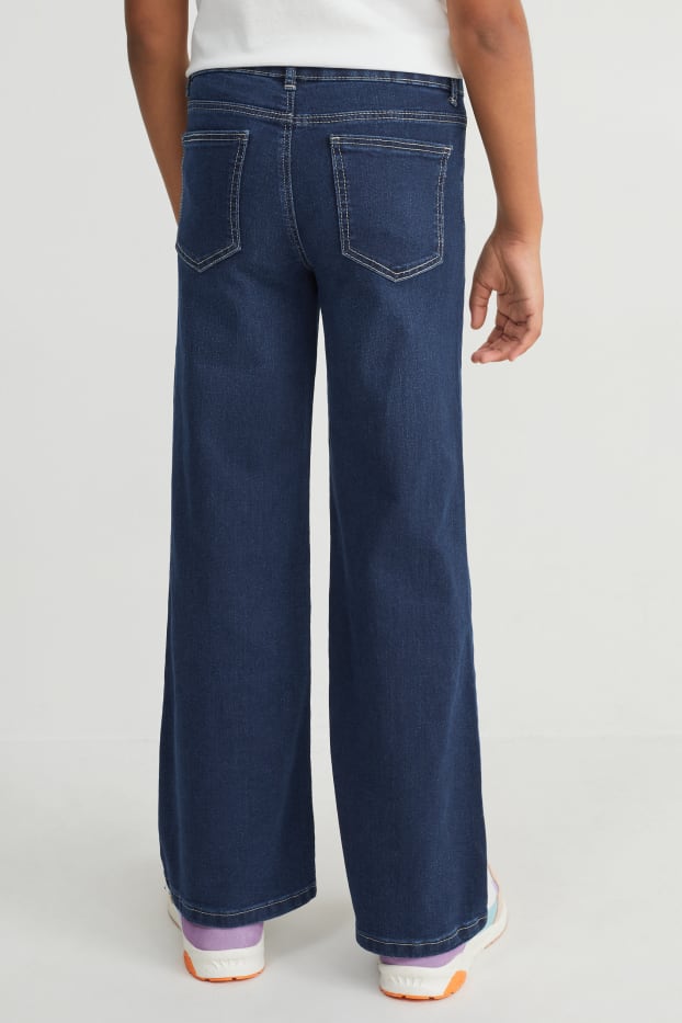 Kinderen: meisjes - Wide leg jeans - jeansdonkerblauw