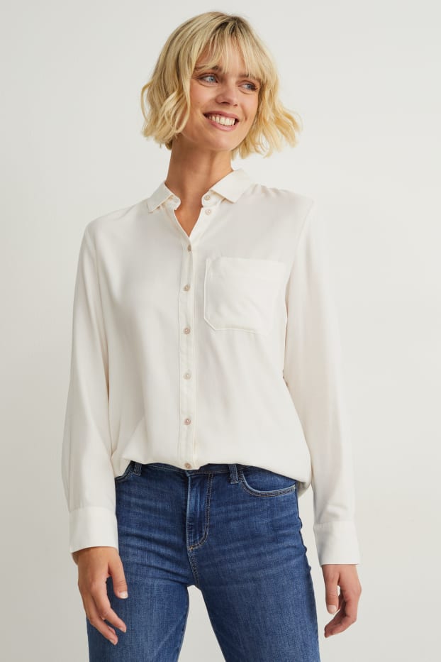 Dames - Blouse - crème wit