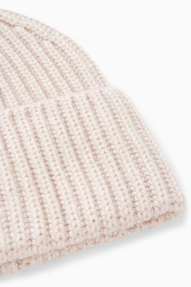 Damen - Mütze mit Kaschmir-Anteil - hellbeige