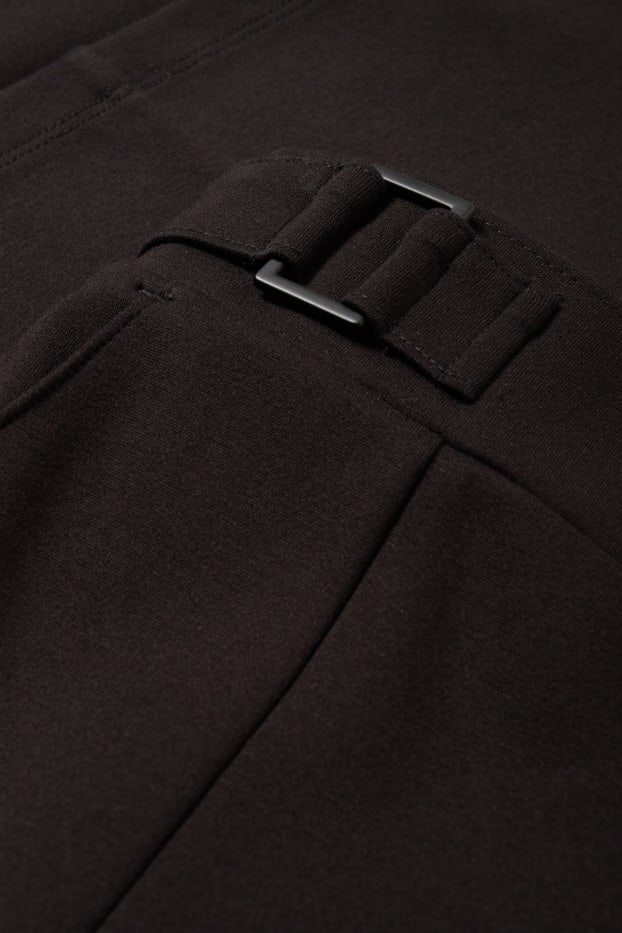 Damen - Jersey-Hose - Wide Leg - schwarz