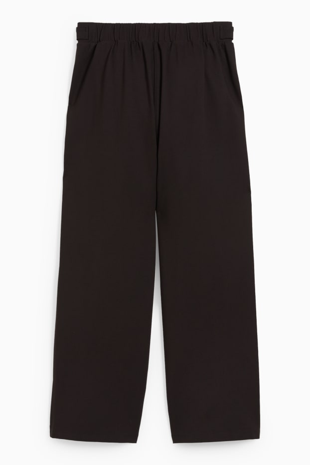 Damen - Jersey-Hose - Wide Leg - schwarz