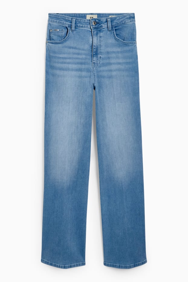Dames - Wide leg jeans - high waist - jeanslichtblauw