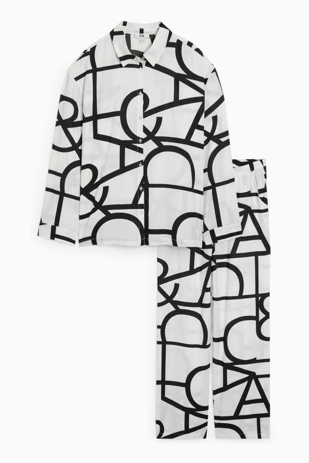 Damen - Pyjama - cremeweiss