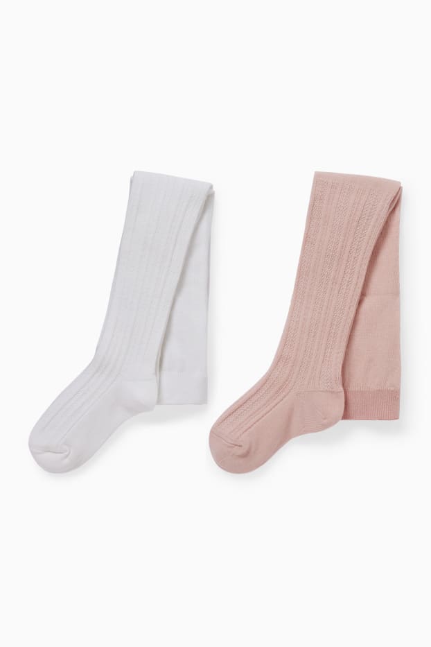 Neonate - Confezione da 2 - collant neonati - rosa pallido