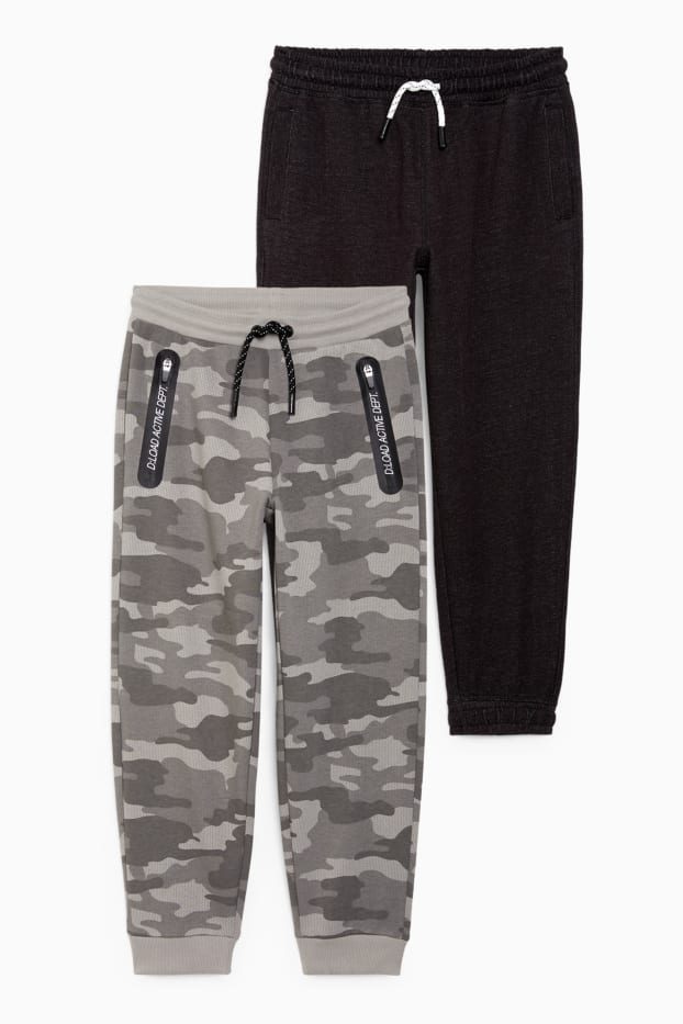 Kinder Jungen - Multipack 2er - Jogginghose - grau-melange