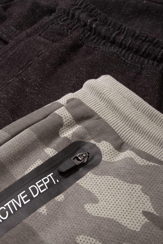 Kinder Jungen - Multipack 2er - Jogginghose - grau-melange