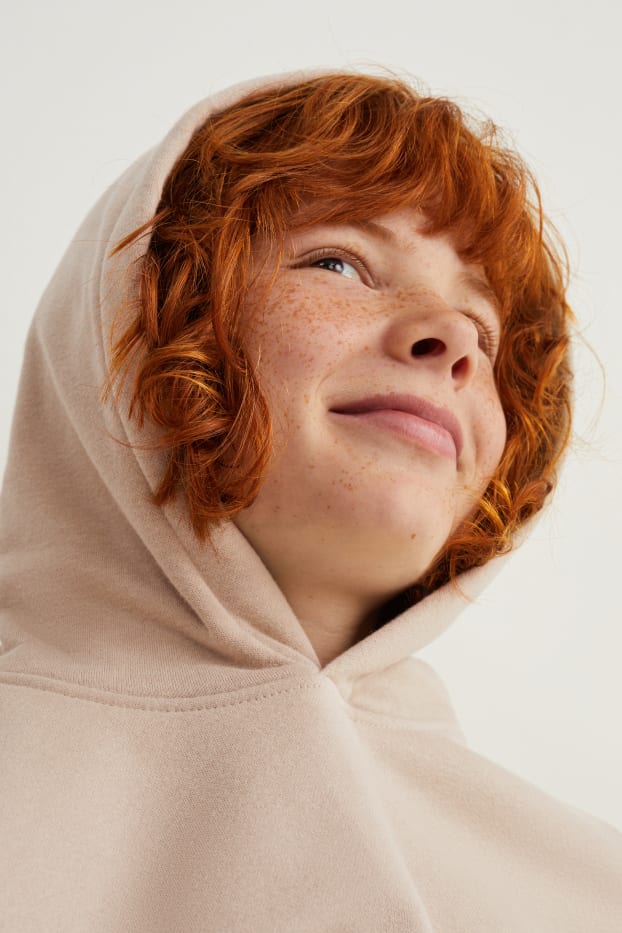 Enfants garçons - Sweat à capuche - genderneutral - taupe