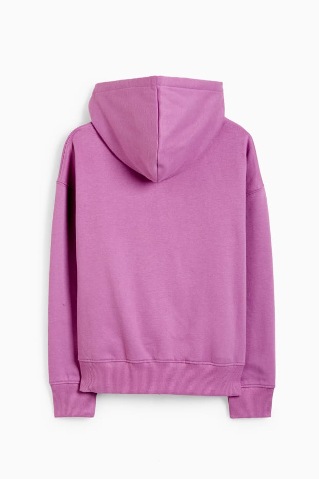 Enfants filles - Sweat zippé en finition molleton avec capuche - rose foncé