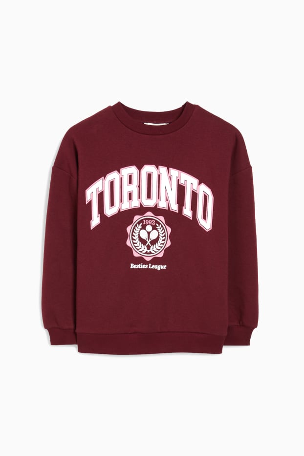Kinderen: meisjes - Uitgebreide maten - sweatshirt - bordeaux