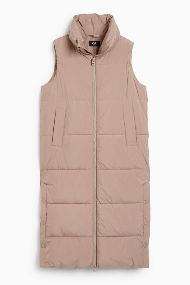Dames - Lange bodywarmer - beige