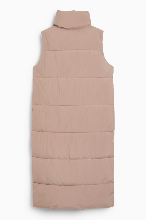 Dames - Lange bodywarmer - beige