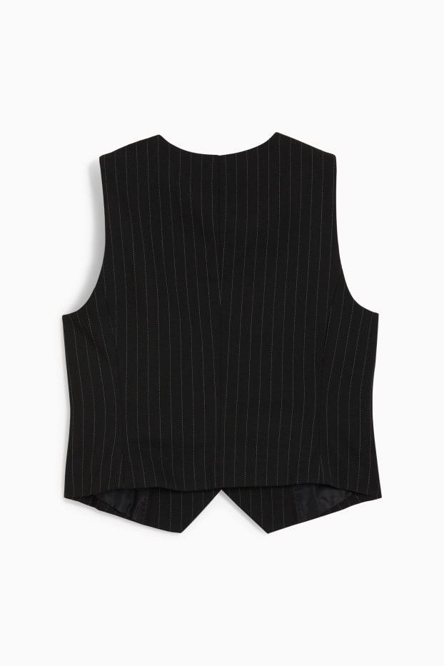 Women - Waistcoat - pinstripes - black / white