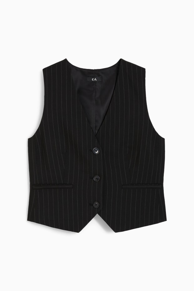 Women - Waistcoat - pinstripes - black / white