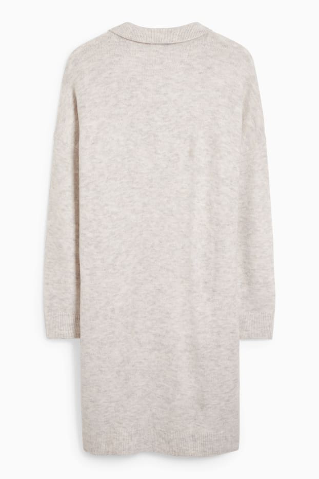 Femei - Rochie din tricot - gri deschis melanj