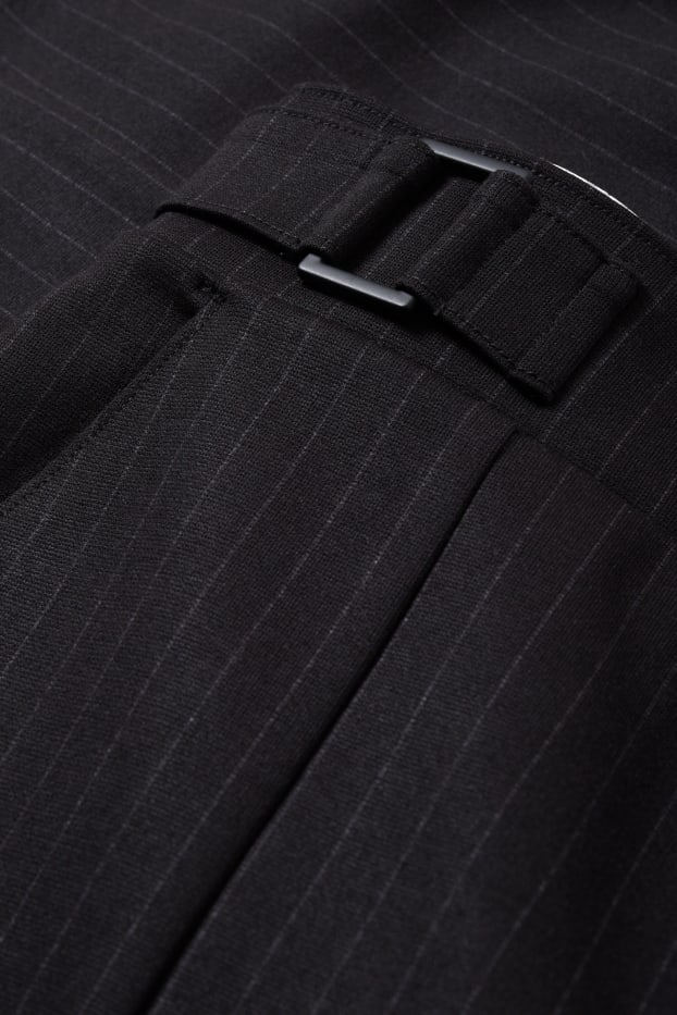 Femmes - Pantalon de toile - high waist - wide leg - gris foncé