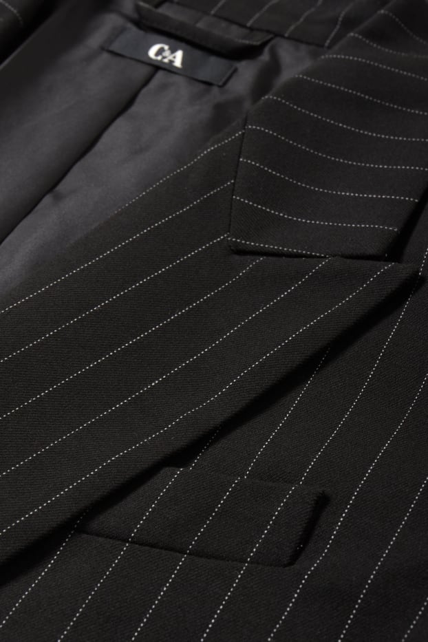 Women - Oversized blazer - pinstripes - black / white