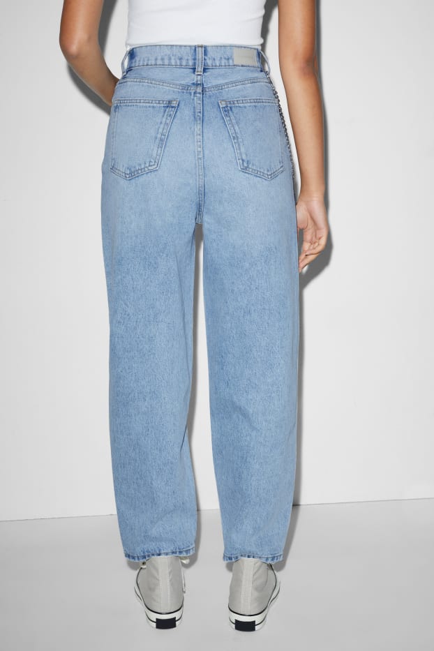 Dámské - Balloon jeans - high waist - džíny - světle modré