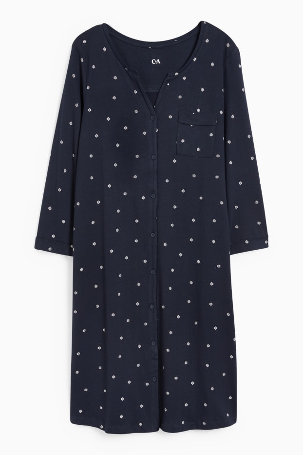 Women - Nightdress - patterned - dark blue