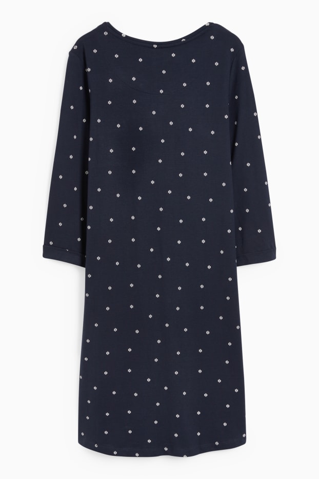 Women - Nightdress - patterned - dark blue