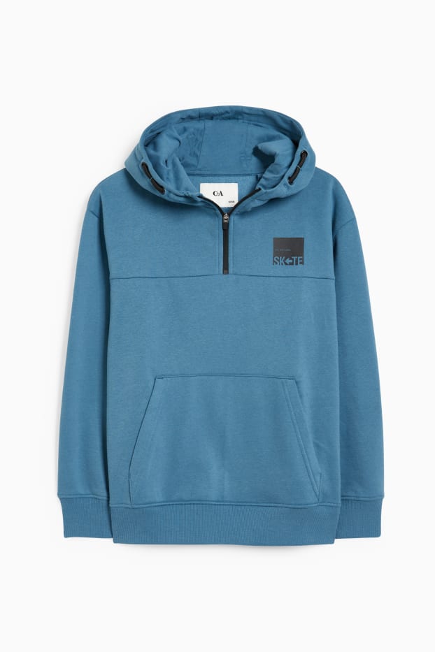 Enfants garçons - Sweat à capuche - bleu pétrole