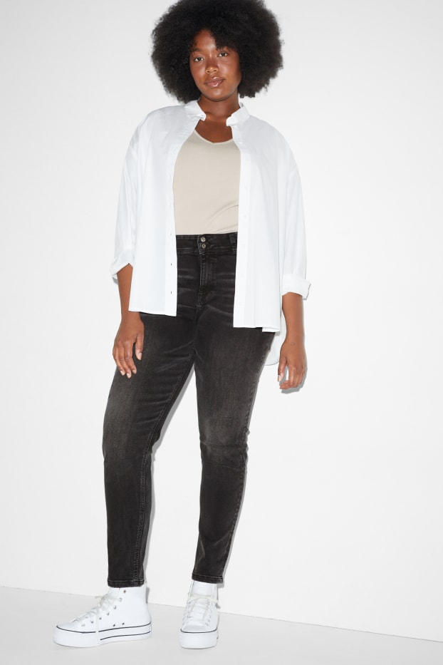 Damen - CLOCKHOUSE - Skinny Jeans - Mid Waist - LYCRA® - dunkeljeansgrau