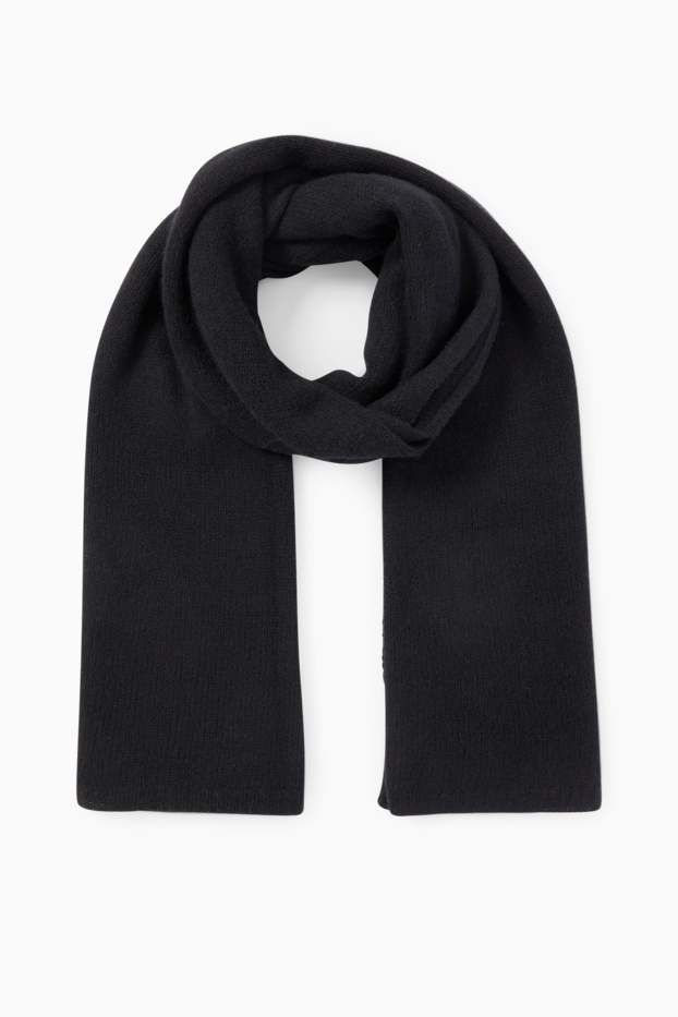 Women - Cashmere scarf - black