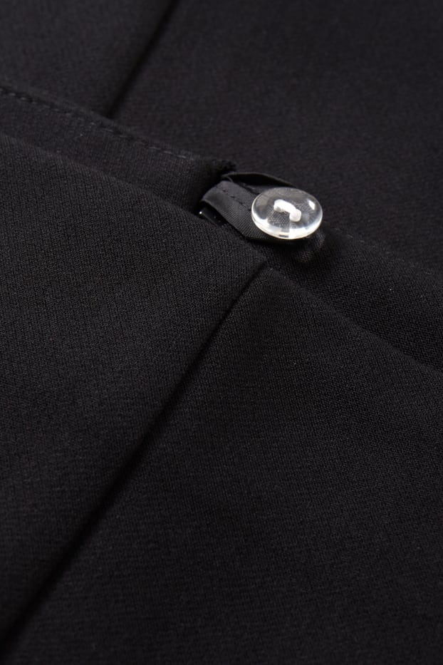 Femei - Pantaloni de stofă - talie înaltă - wide leg - negru