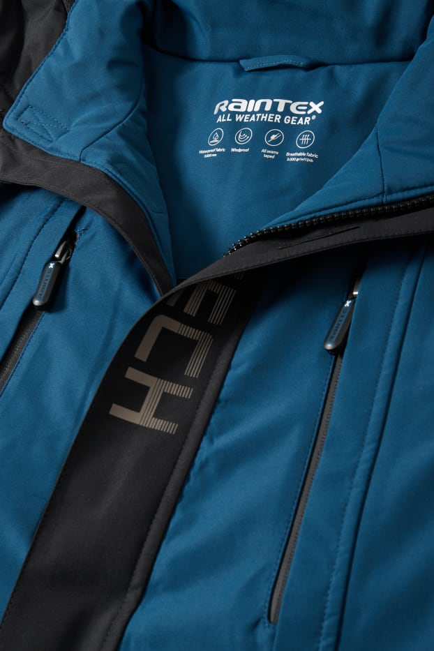 Kinder Buben - Regenjacke mit Kapuze - wasserdicht - blau