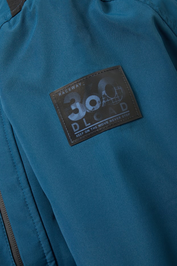 Kinder Buben - Regenjacke mit Kapuze - wasserdicht - blau