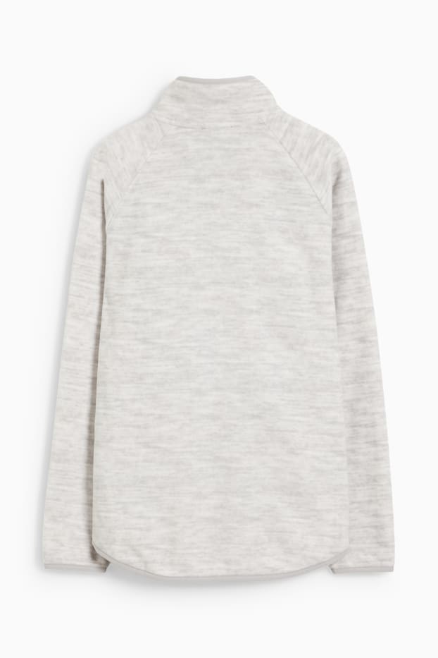 Damen - Basic-Fleece-Sweatjacke - hellgrau-melange