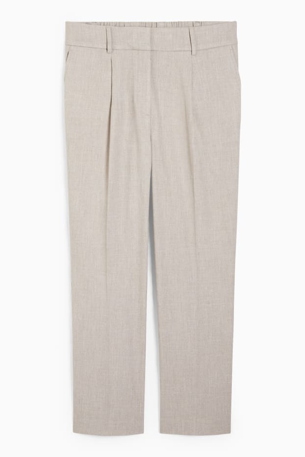 Donna - Pantaloni di stoffa - vita alta - tapered fit - bianco crema