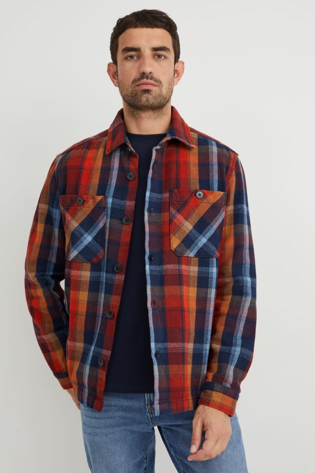 Uomo - Giacca camicia - a quadretti - colorato