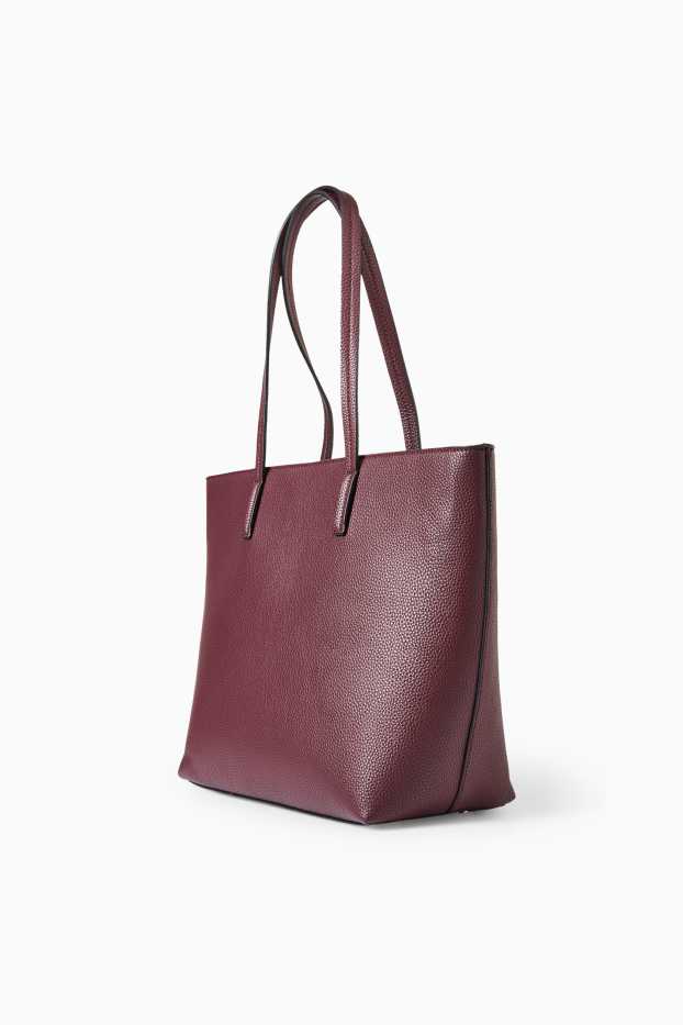 Women - Shopper - faux leather - bordeaux