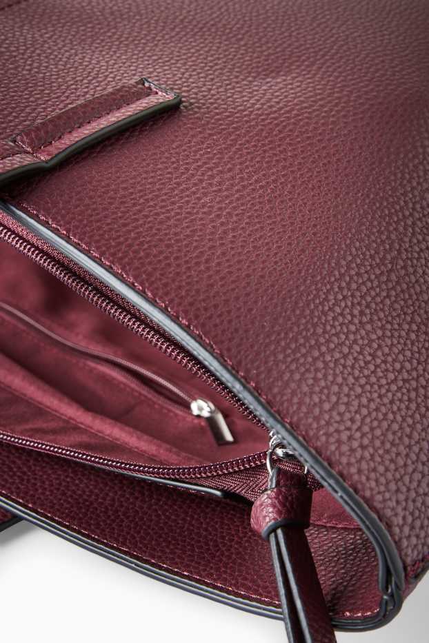 Women - Shopper - faux leather - bordeaux