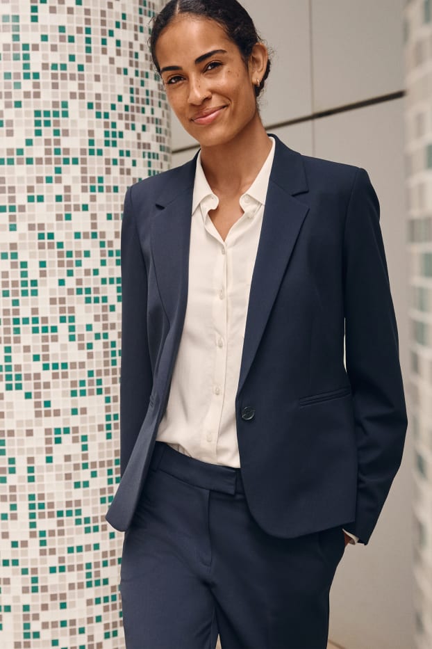 Femmes - Blazer de bureau - cintré - Mix & Match - bleu foncé