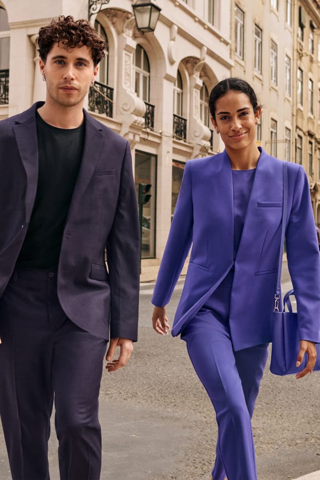 Heren - Colbert uit het combi-systeem - slim fit - Flex - Stretch - paars