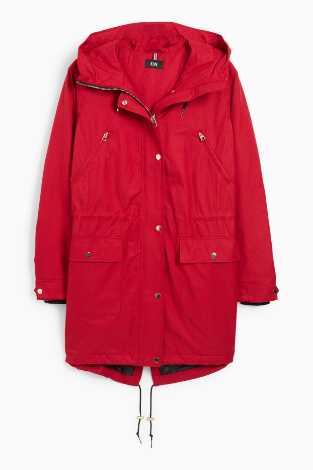 Donna - Parka con cappuccio - rosso