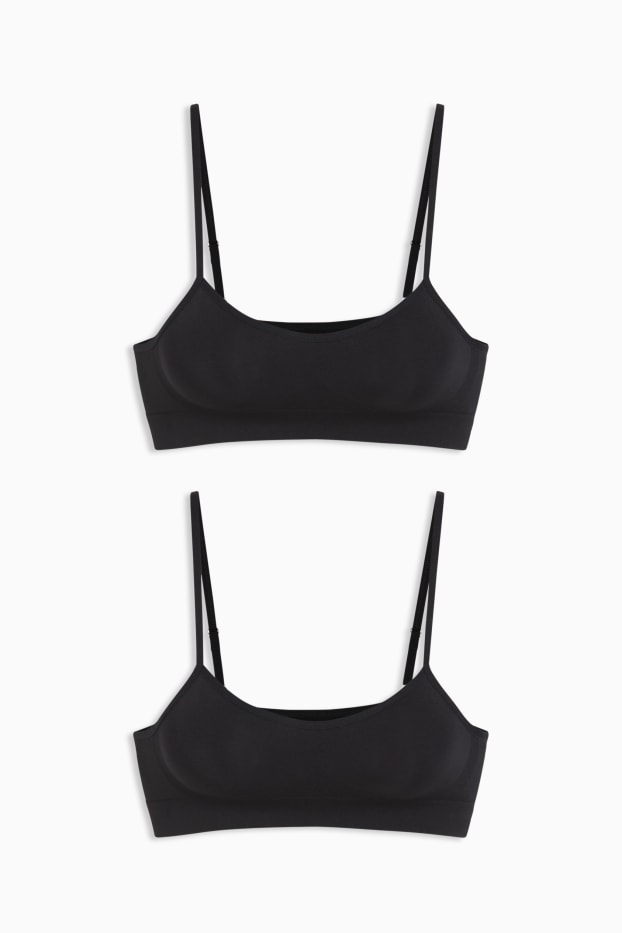 Femmes - Lot de 2 - brassière - noir