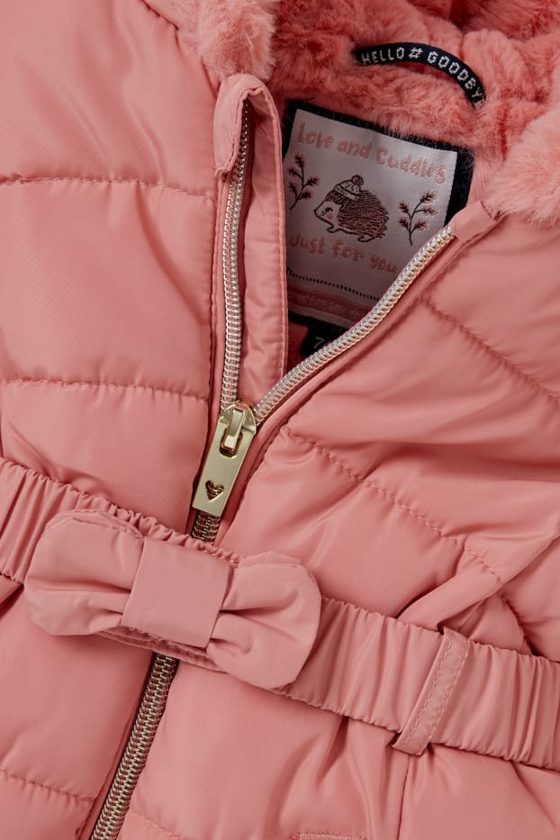 Nadó nena - Jaqueta per a nadó embuatada amb caputxa - rosa