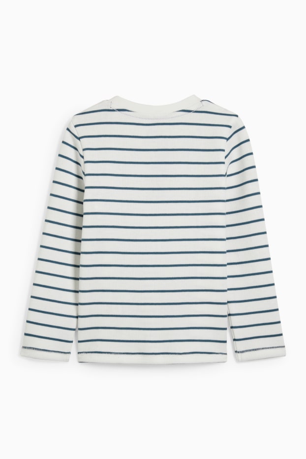 Enfants garçons - Haut à manches longues - à rayures - blanc