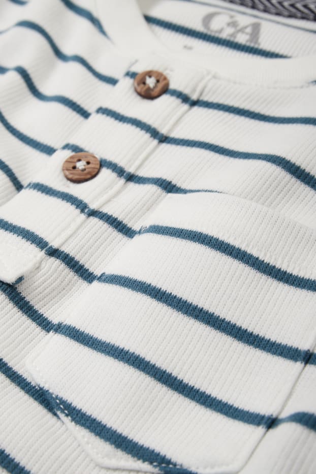 Enfants garçons - Haut à manches longues - à rayures - blanc