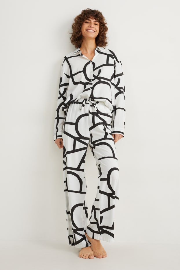 Damen - Pyjama - cremeweiss