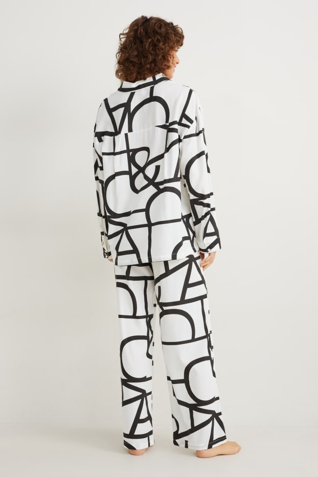 Damen - Pyjama - cremeweiss