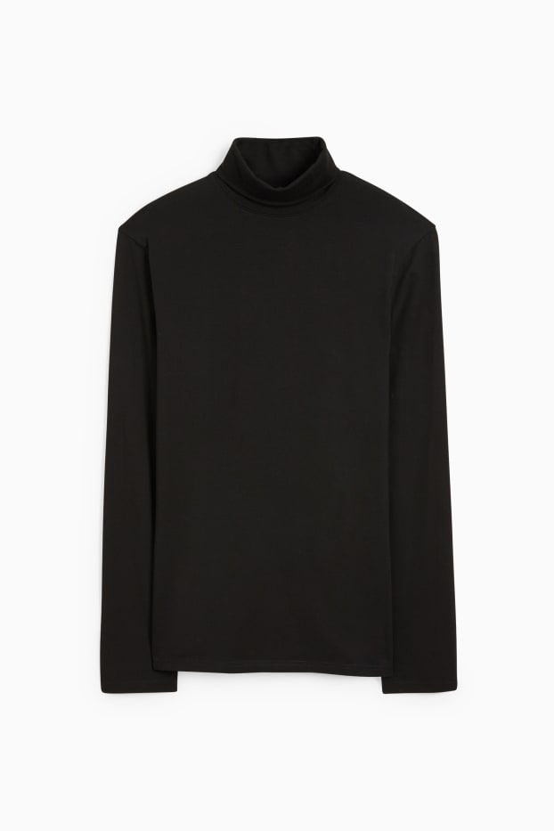 Bărbați - Bluză cu guler rulat - negru