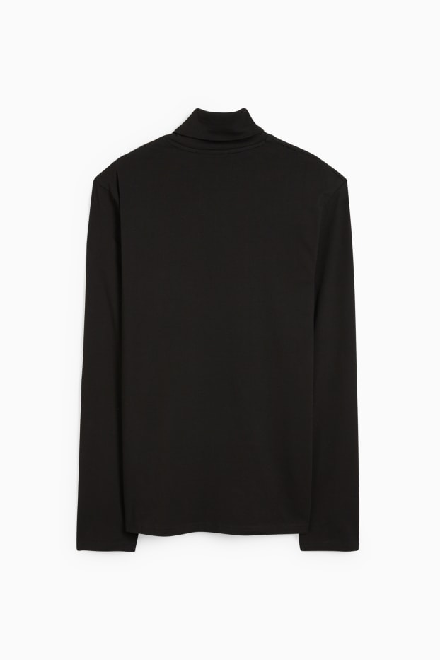 Bărbați - Bluză cu guler rulat - negru